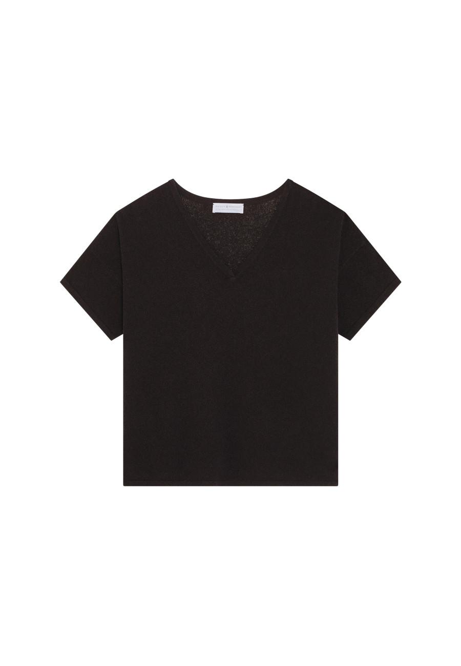 Loose V-neck brushed cotton T-shirt - Maden