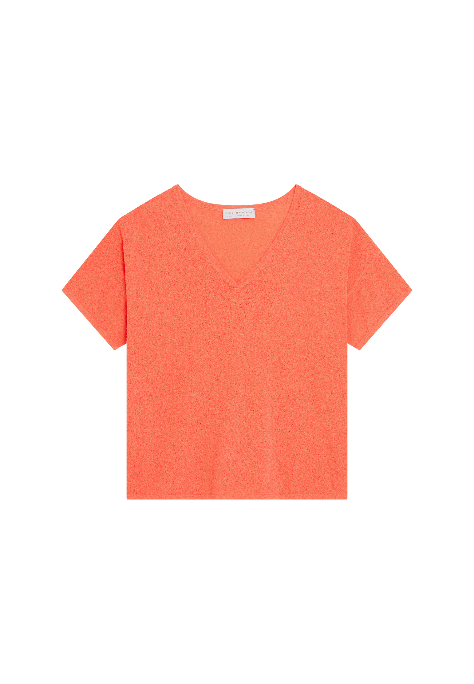 Loose V-neck brushed cotton T-shirt - Maden