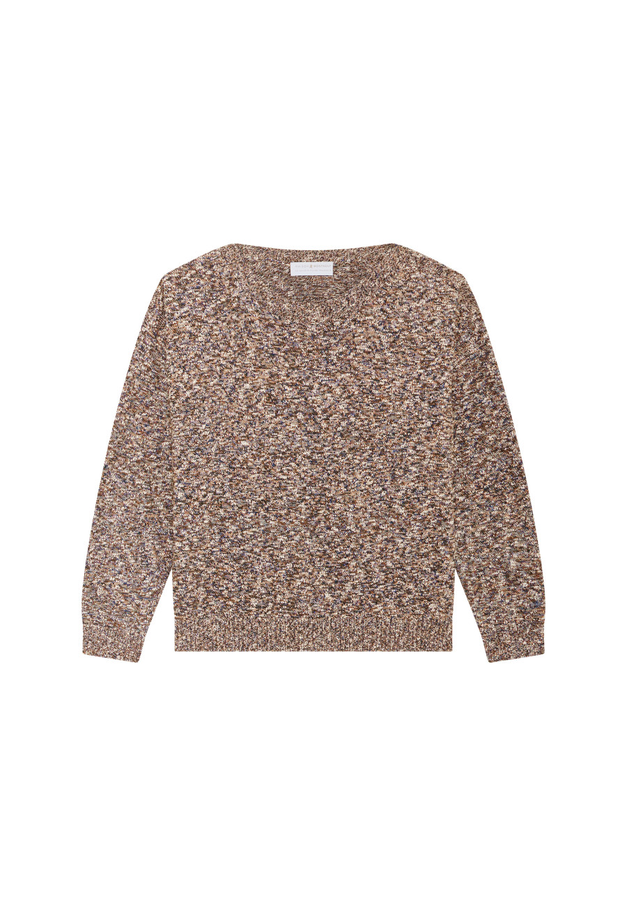 Mottled cotton sweater with boat neck - Mello