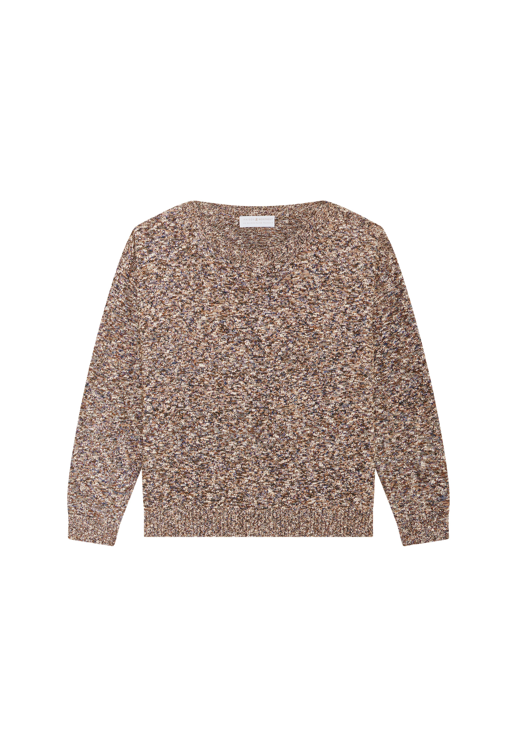Mottled cotton sweater with boat neck - Mello