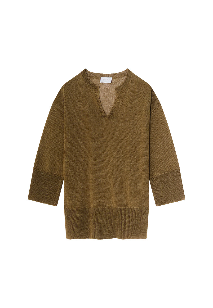 Loose linen V-neck tunic - Marielle