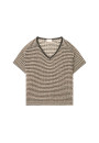 Openwork linen V-neck T-shirt - Marguerite