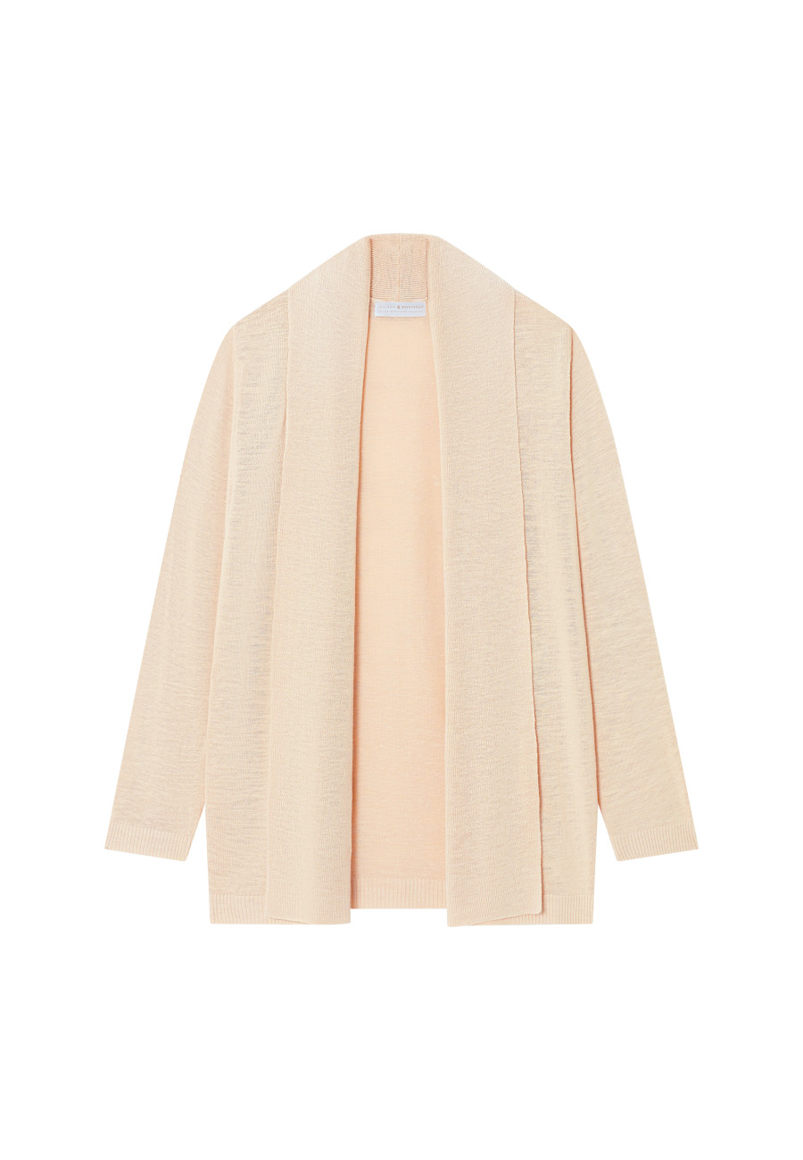 Flamed linen shawl collar cardigan - Maelle