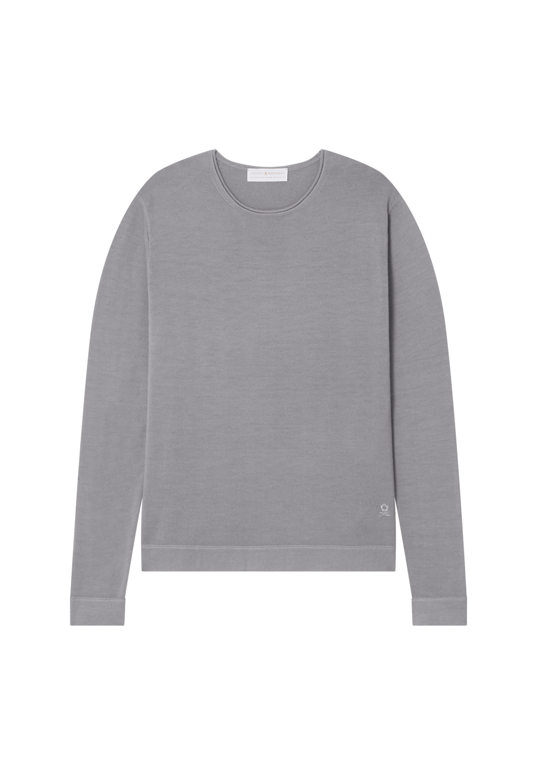 Round-neck merino wool sweater with rolled finishes - Rythme