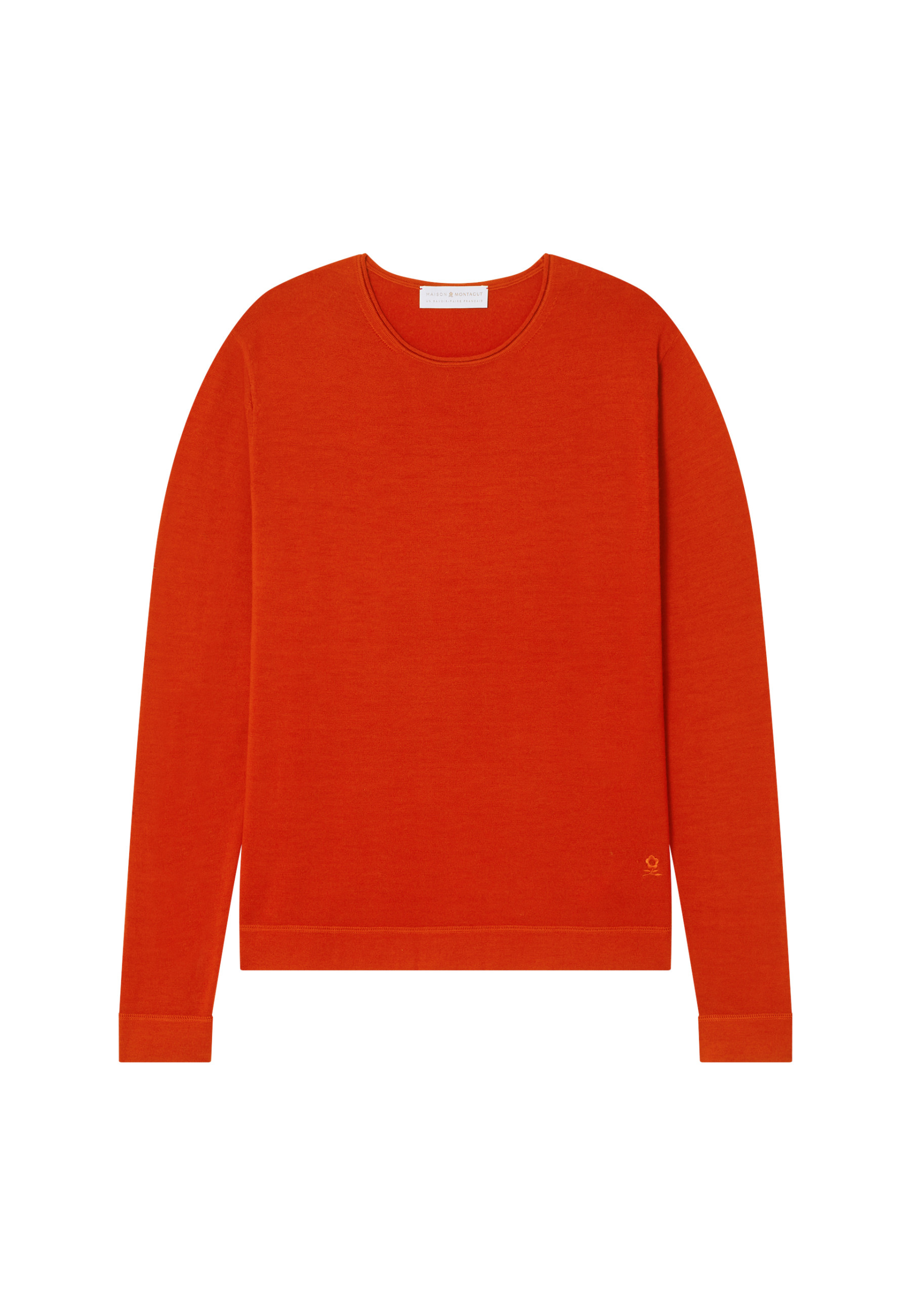 Round-neck merino wool sweater with rolled finishes - Rythme