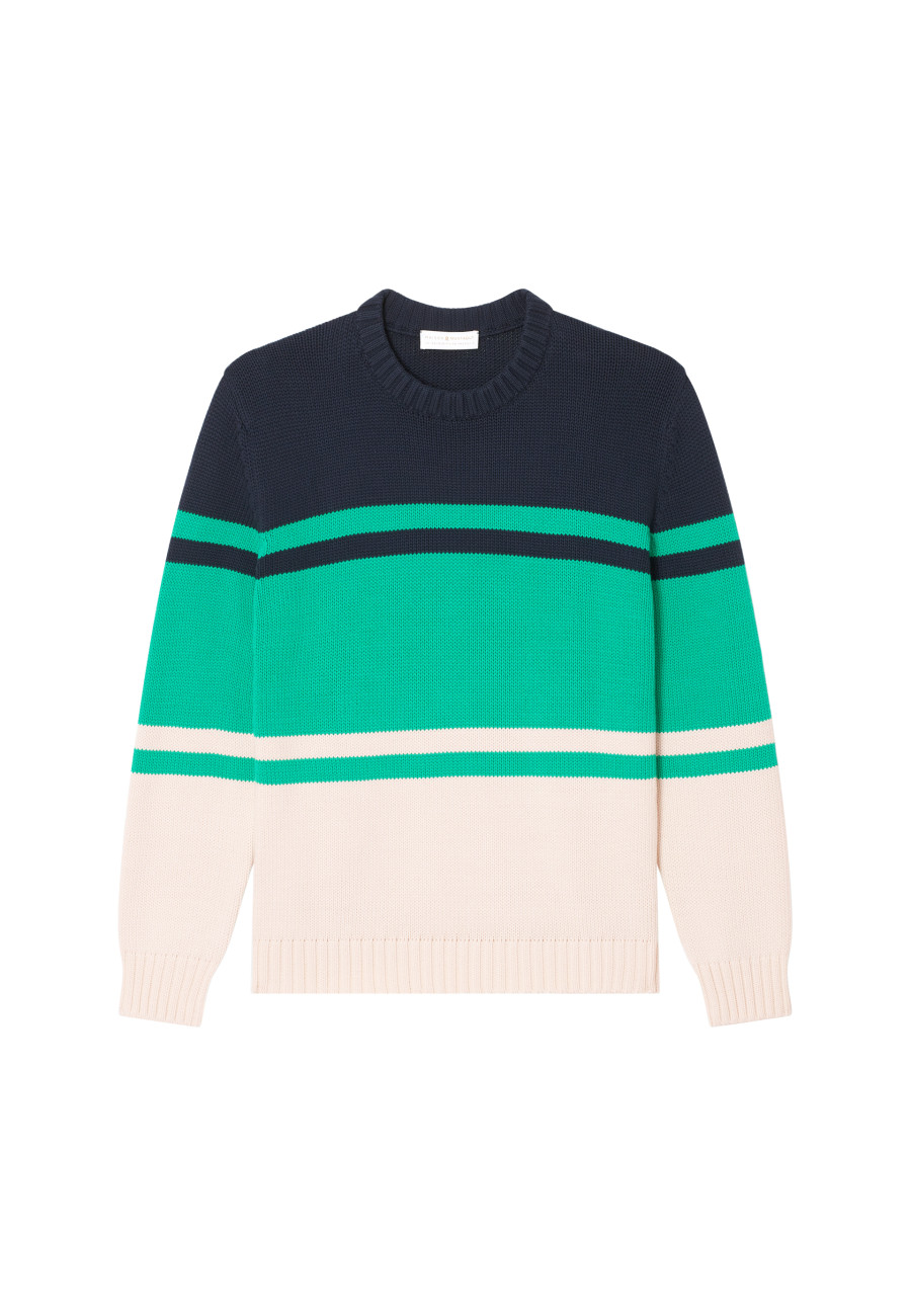 Tri-colored cotton sweater - Dustin