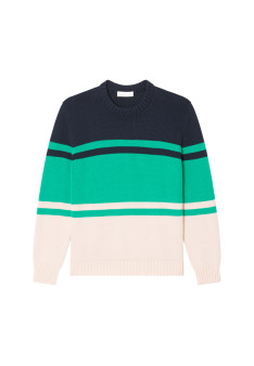 Tri-colored cotton sweater - Dustin