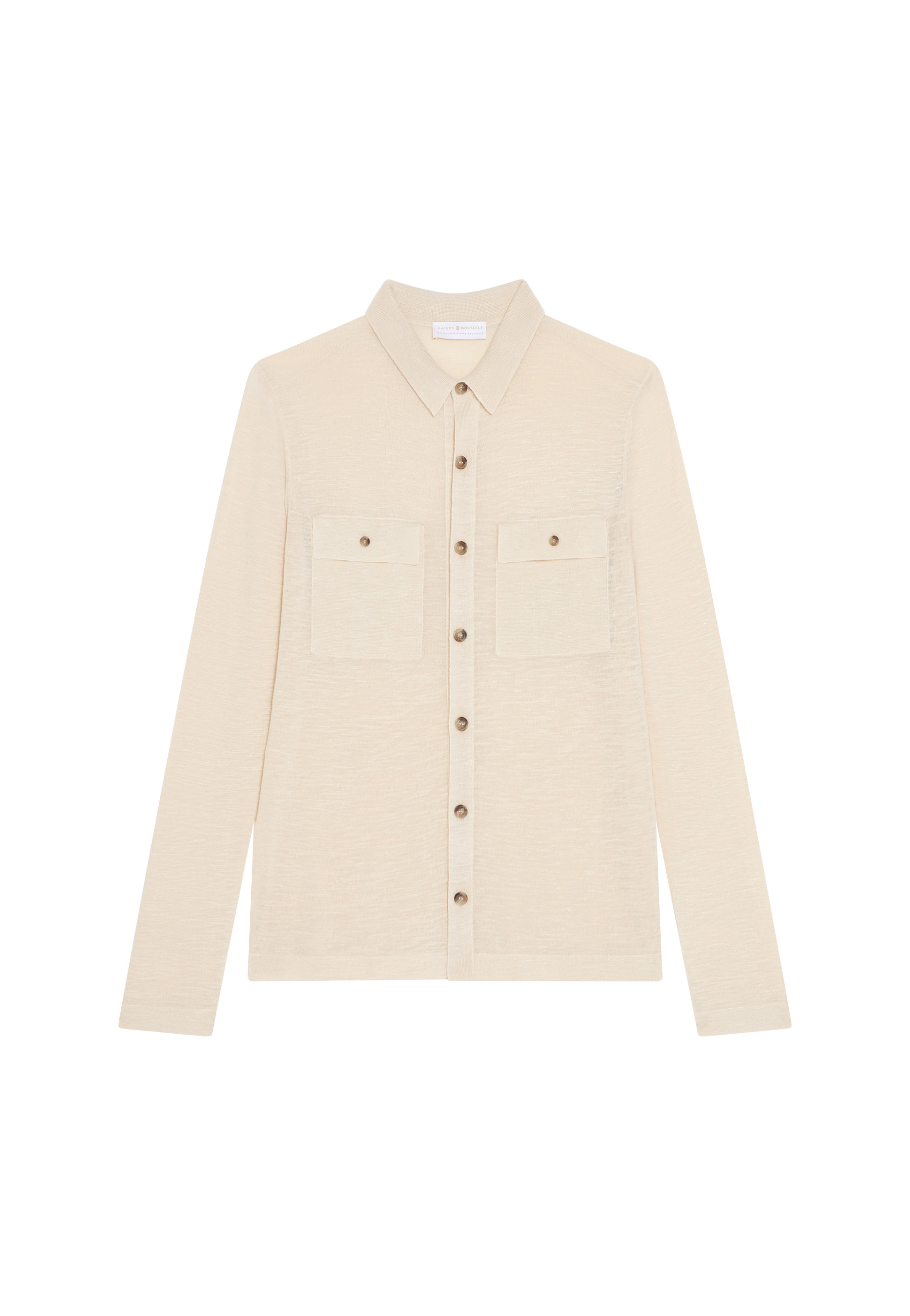 Flamed linen button-down shirt - Randy
