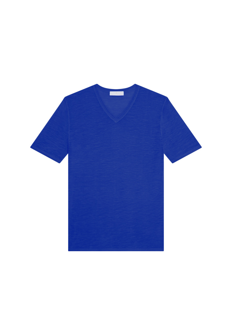 Camiseta de linho com decote em V - Reuben