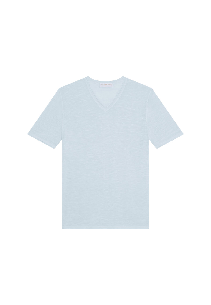 Camiseta de linho com decote em V - Reuben