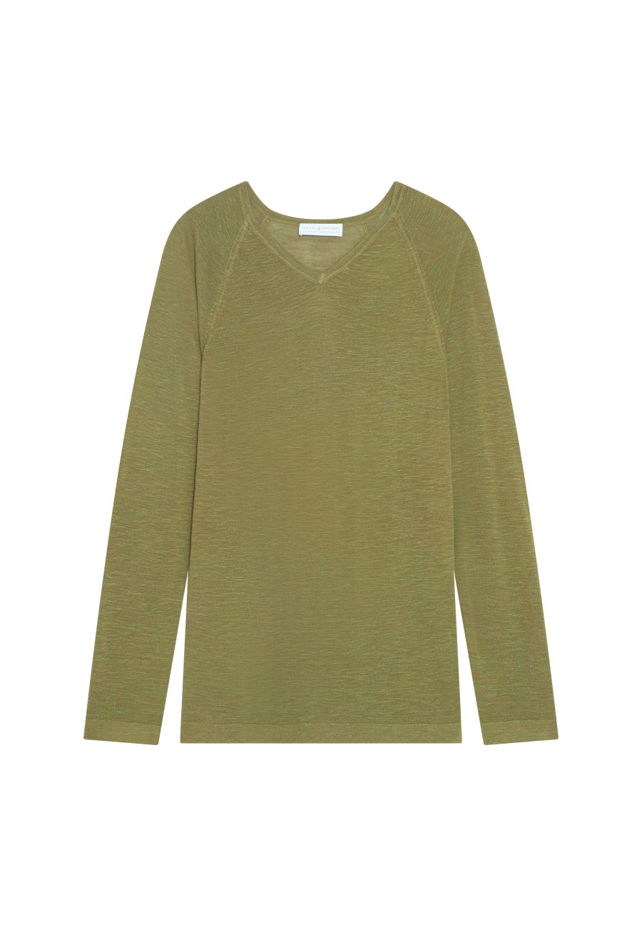Slub linen t-shirt with raglan sleeves - Damon