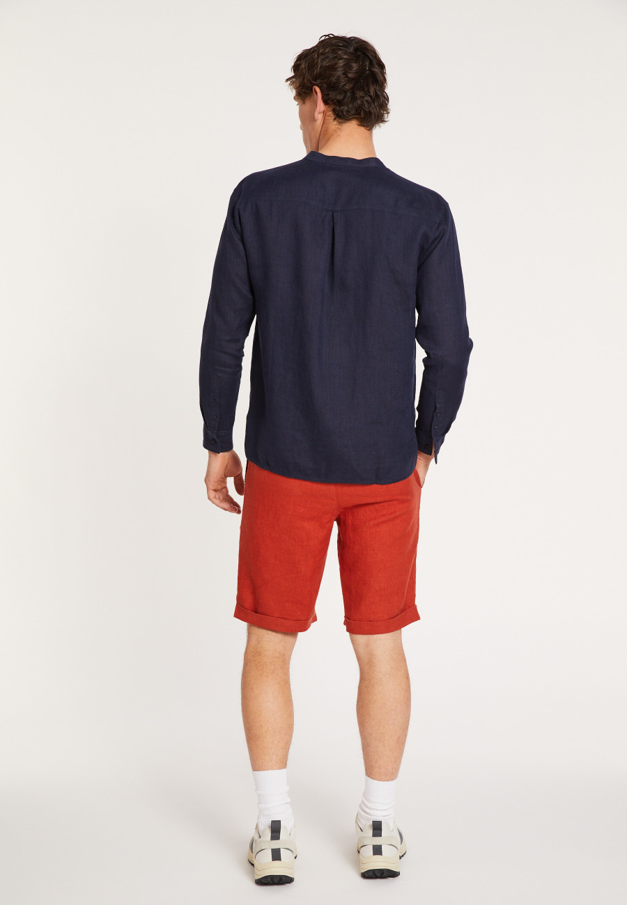 Linen shirt with tunisian collar - Dean