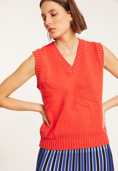 Sleeveless V-neck cotton sweater - Manon