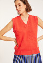 Sleeveless V-neck cotton sweater - Manon