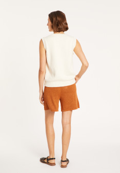 Sleeveless V-neck cotton sweater - Manon