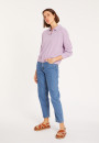 Polo manches longues en coton  brossé - Melvina 8091 lilas - 17 Violet