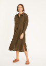 Long dress with polo neck in linen - Valerie