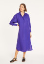 Robe longue col polo en lin - Valerie 8090 iris - 17 Violet