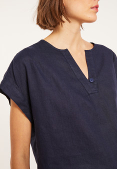 Short sleeve linen blouse - Virginie