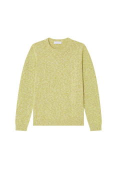 Pull chiné col rond en coton - Doume 8062 multi neon - 90 Vert anis
