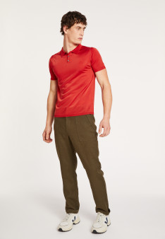 Short-sleeved polo shirt in Fil lumiere - Babar