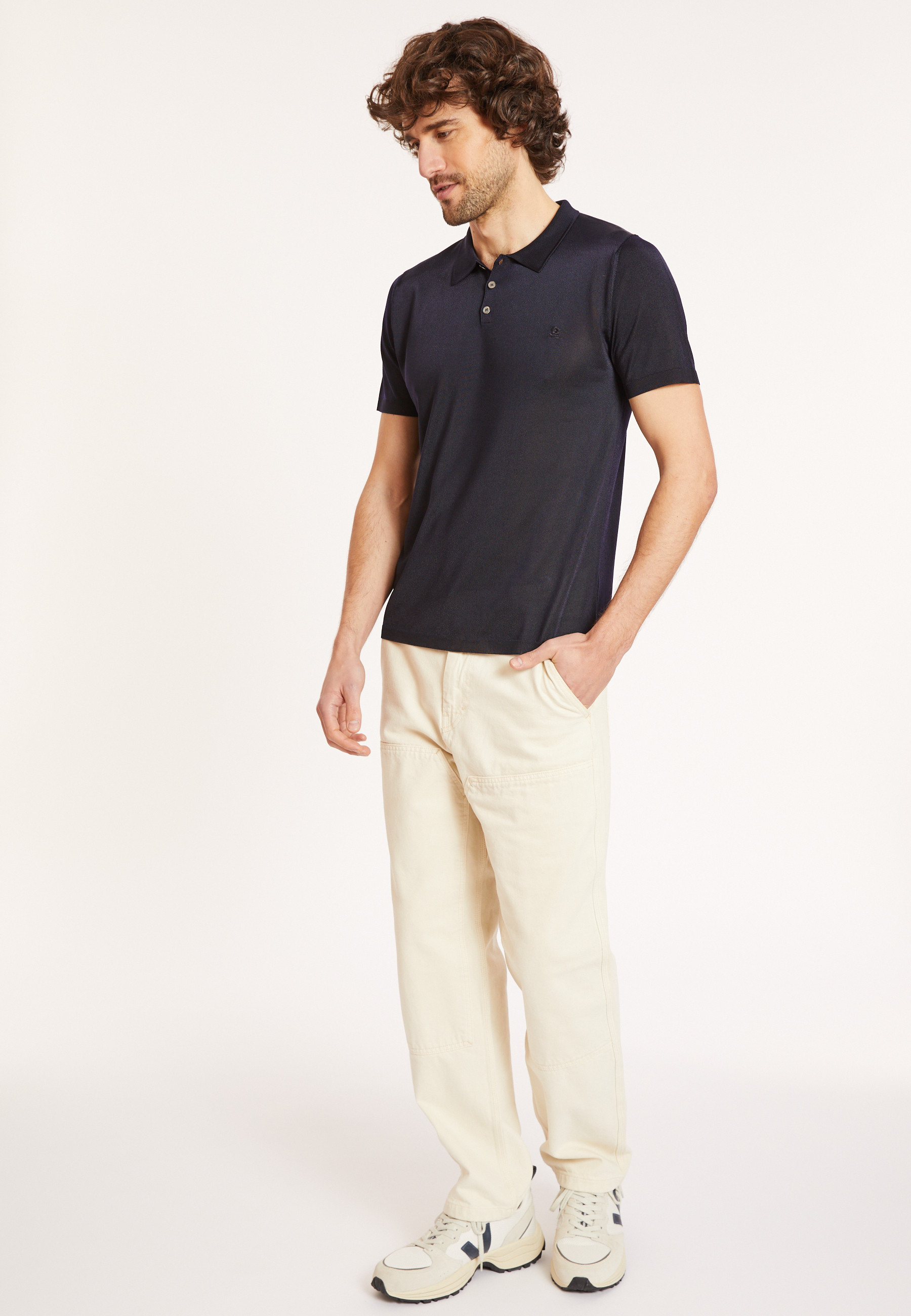 Short-sleeved polo shirt in Fil lumiere - Babar