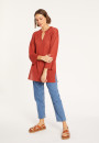 Tunique ample col V en lin - Marielle 8081 epice - 51 Bordeaux