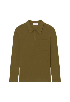 Brushed Cotton Long Sleeve Polo - Donovan