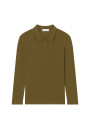 Brushed Cotton Long Sleeve Polo - Donovan