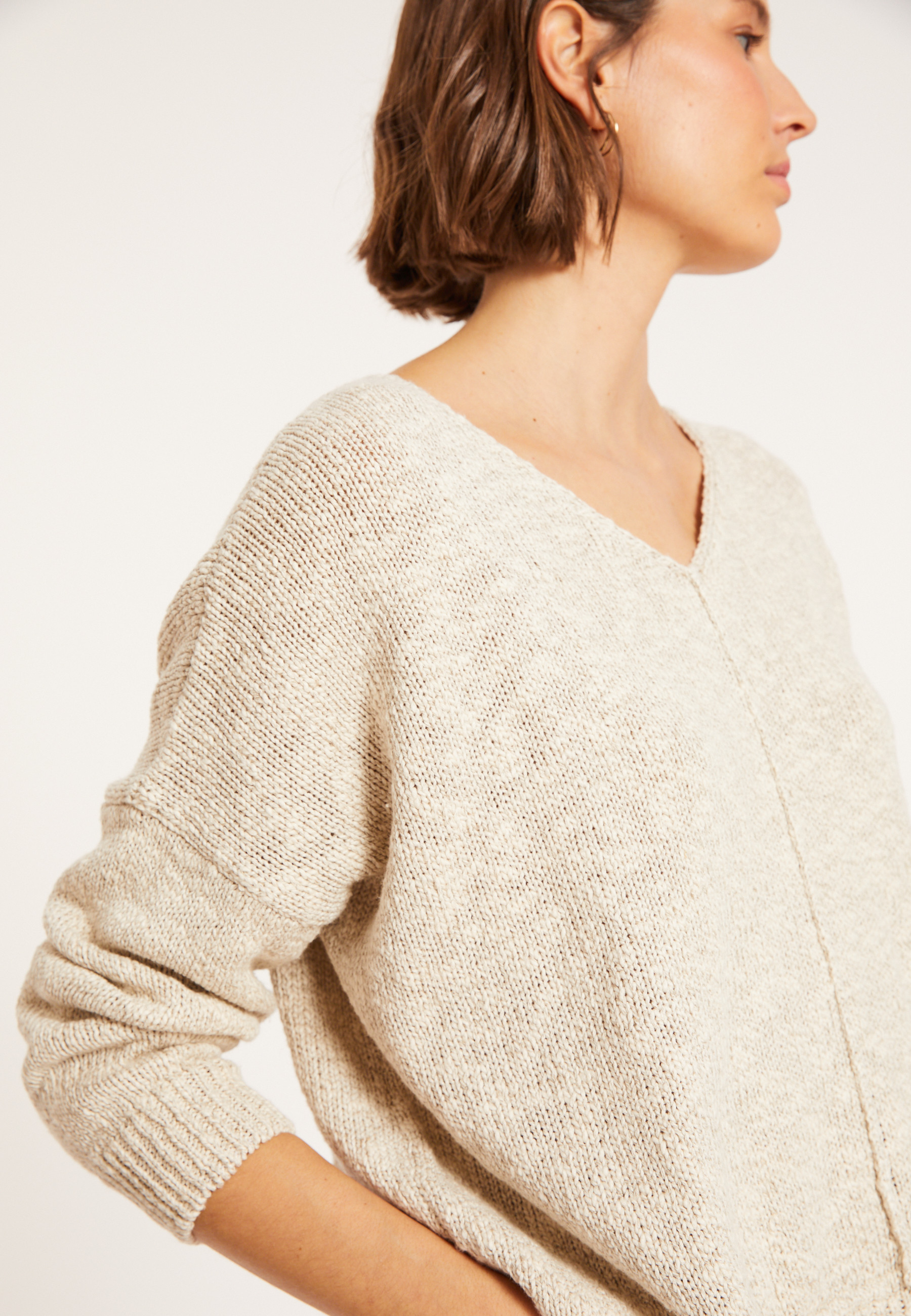 Loose cotton and linen jumper - Thalie