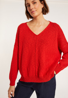 Loose cotton and linen jumper - Thalie
