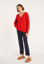 Pull ample coton et lin - Thalie 8080 capucine - 52 Rouge