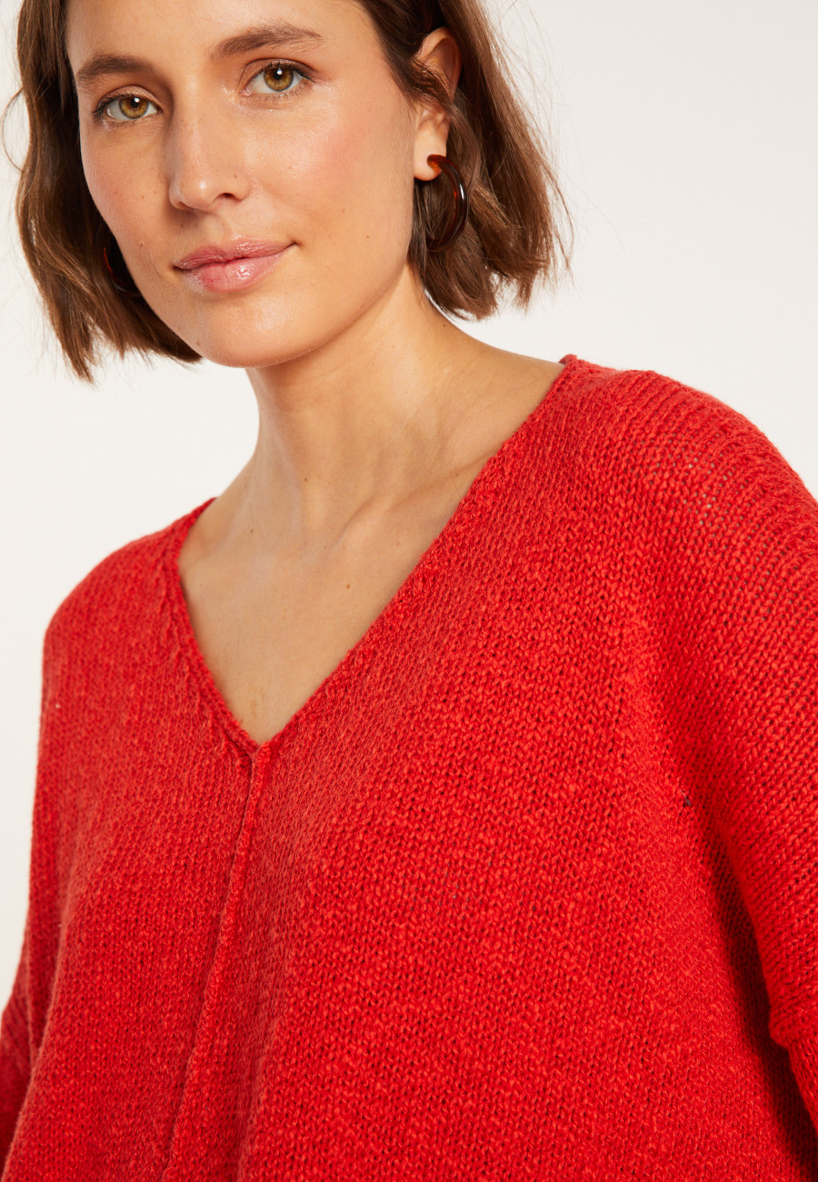 Loose cotton and linen jumper - Nathalie