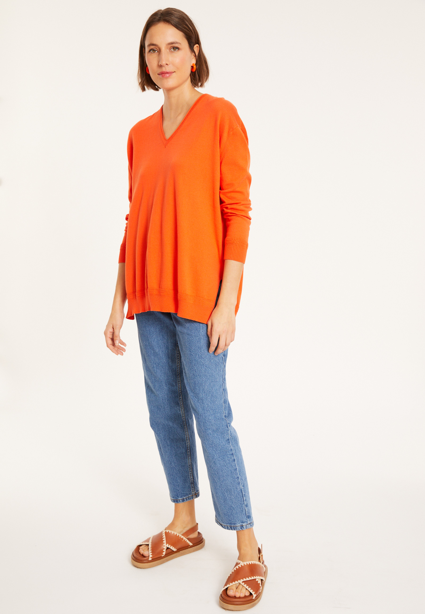 Organic cotton V-neck sweater - Meve