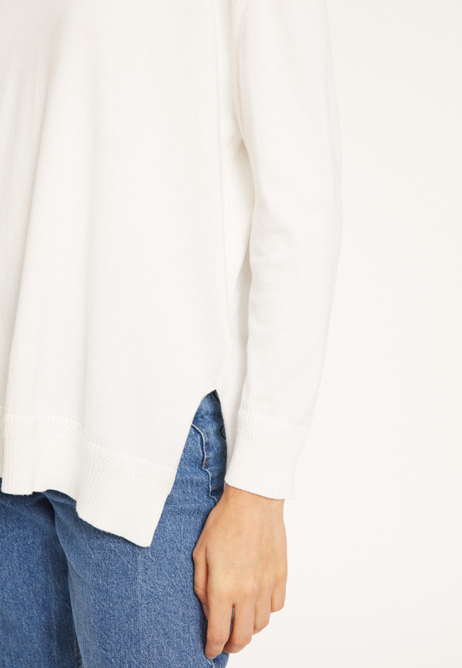 Pull amplo col V em algodão - Meve