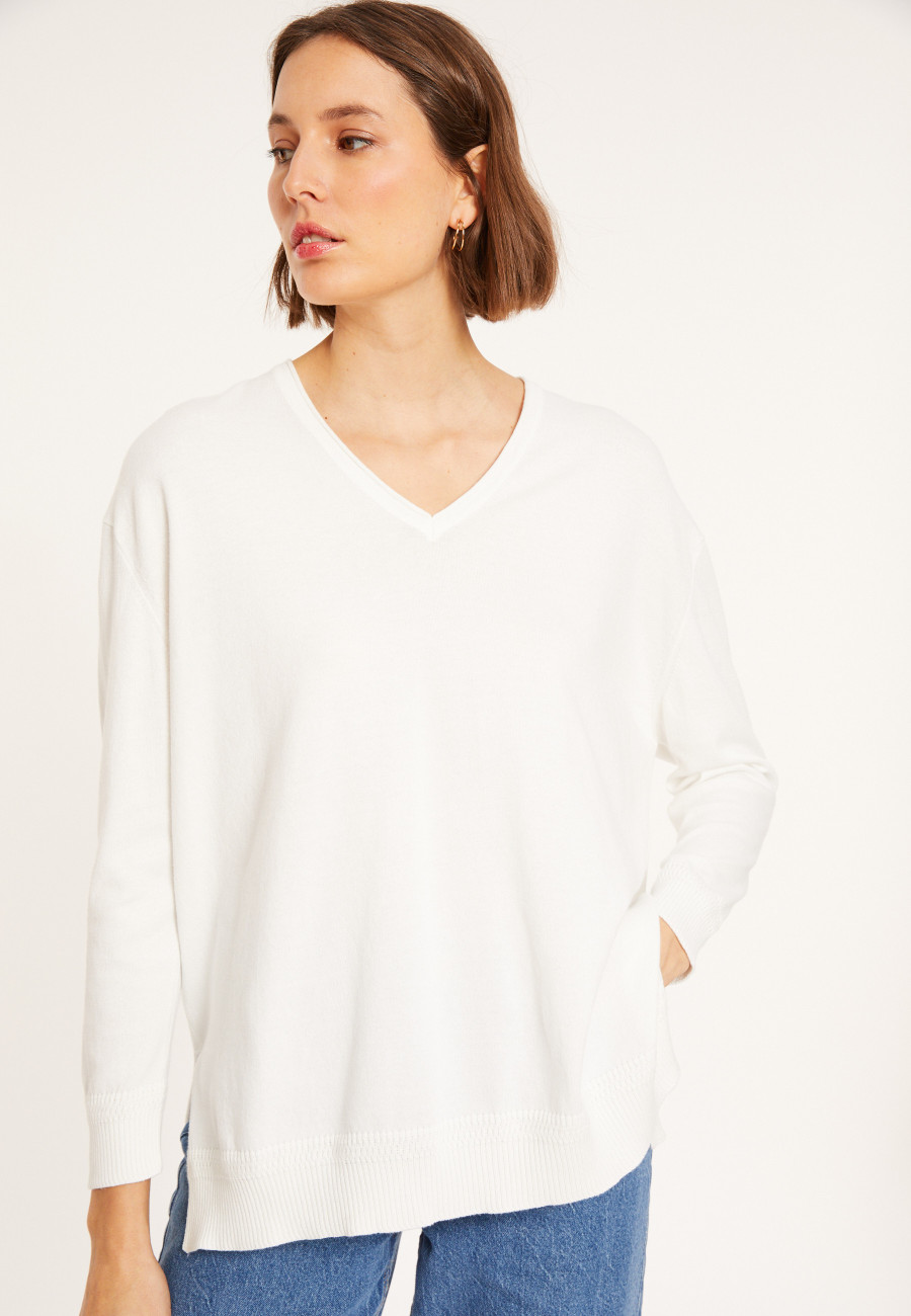 Cotton V-neck sweater - Meve