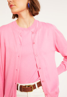 Cotton round neck cardigan - Manel