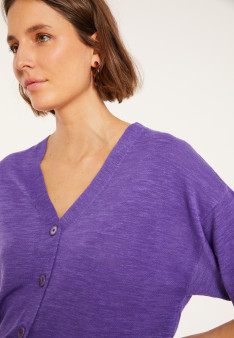 Flamed linen button-down t-shirt - Maddie