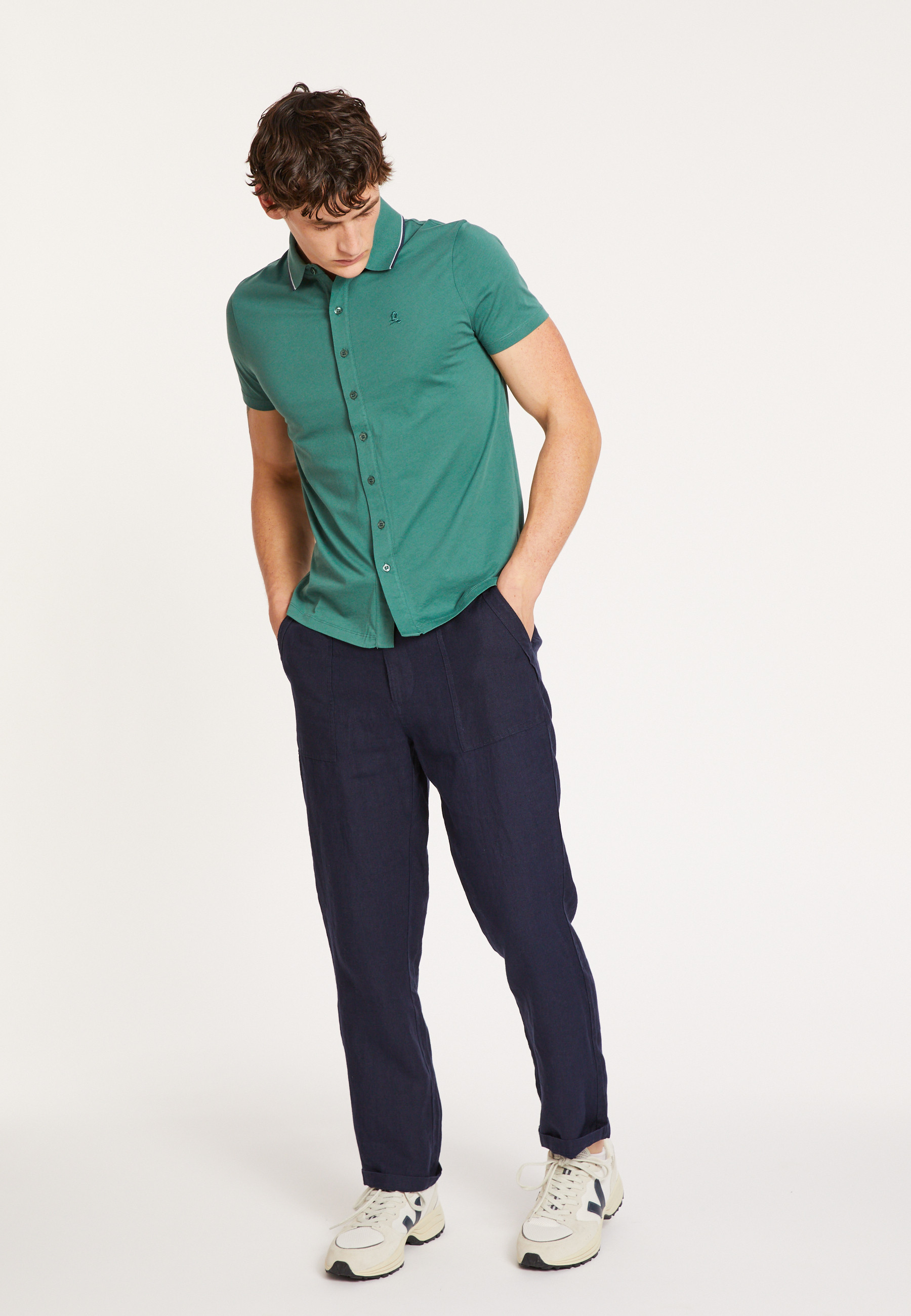 Short-sleeved cotton jersey shirt - Baccara