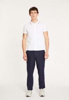 Chemise manches courtes en coton jersey - Baccara 6800 - 02 Blanc