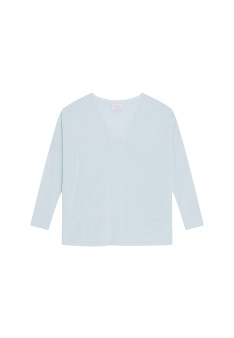 T-shirt oversize col v en lin flammé - Beja