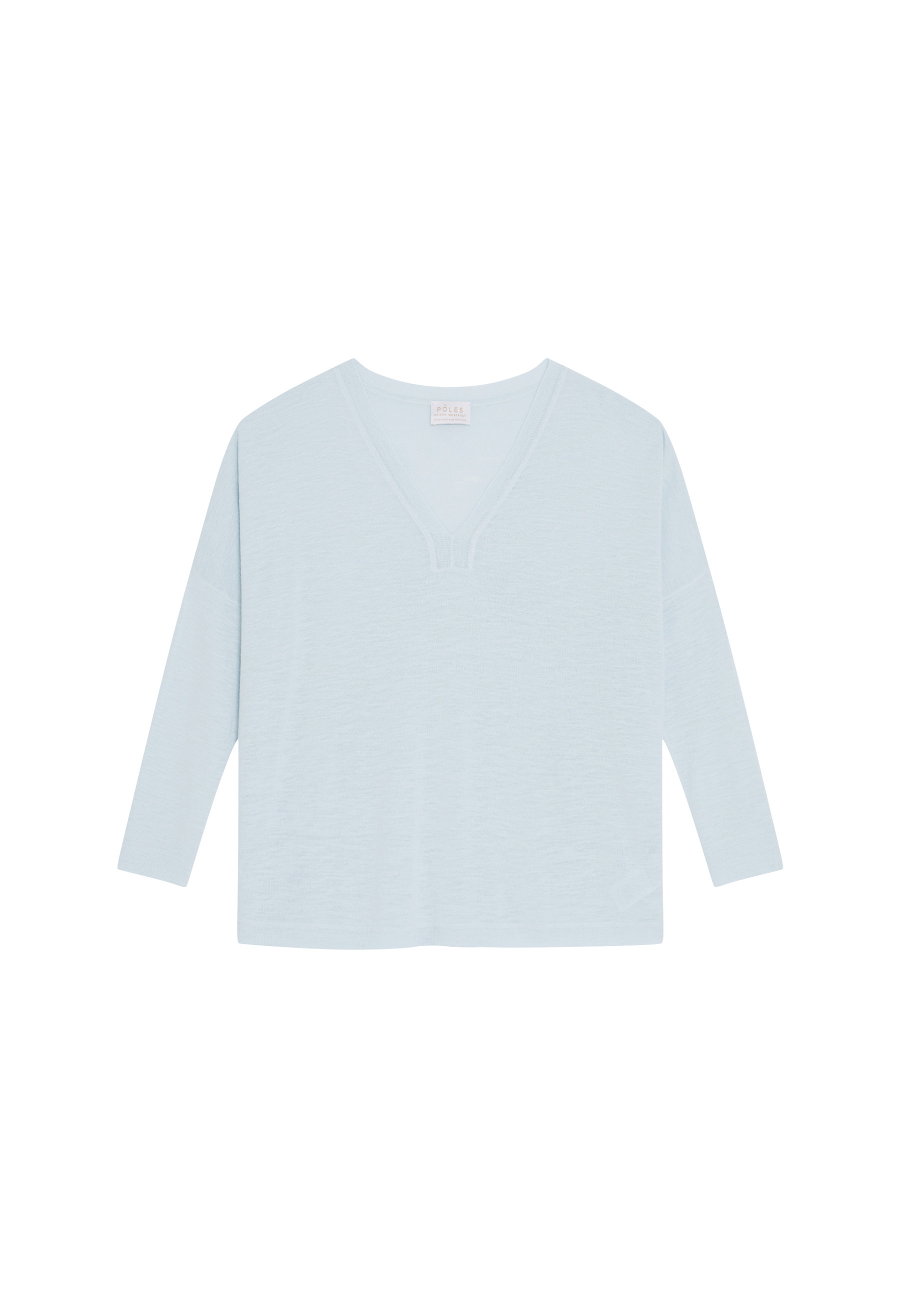 T-shirt oversize col v en lin flammé - Beja