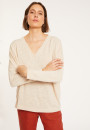 Oversized v-neck flamed linen t-shirt - Beja