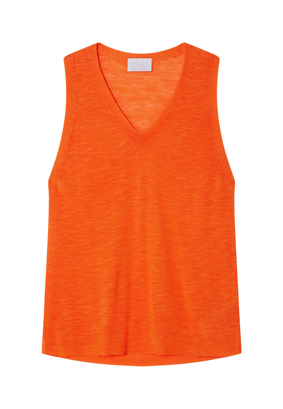 Slub linen tank top - Tahiti
