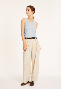 Slub linen tank top - Tahiti