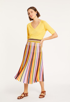 Flamed linen elbow sleeve t-shirt - Bonbon