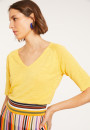 T-shirt manches coudes en lin flammé - Bonbon 8060 - 08 Jaune