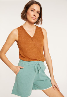 Slub linen tank top - Tahiti