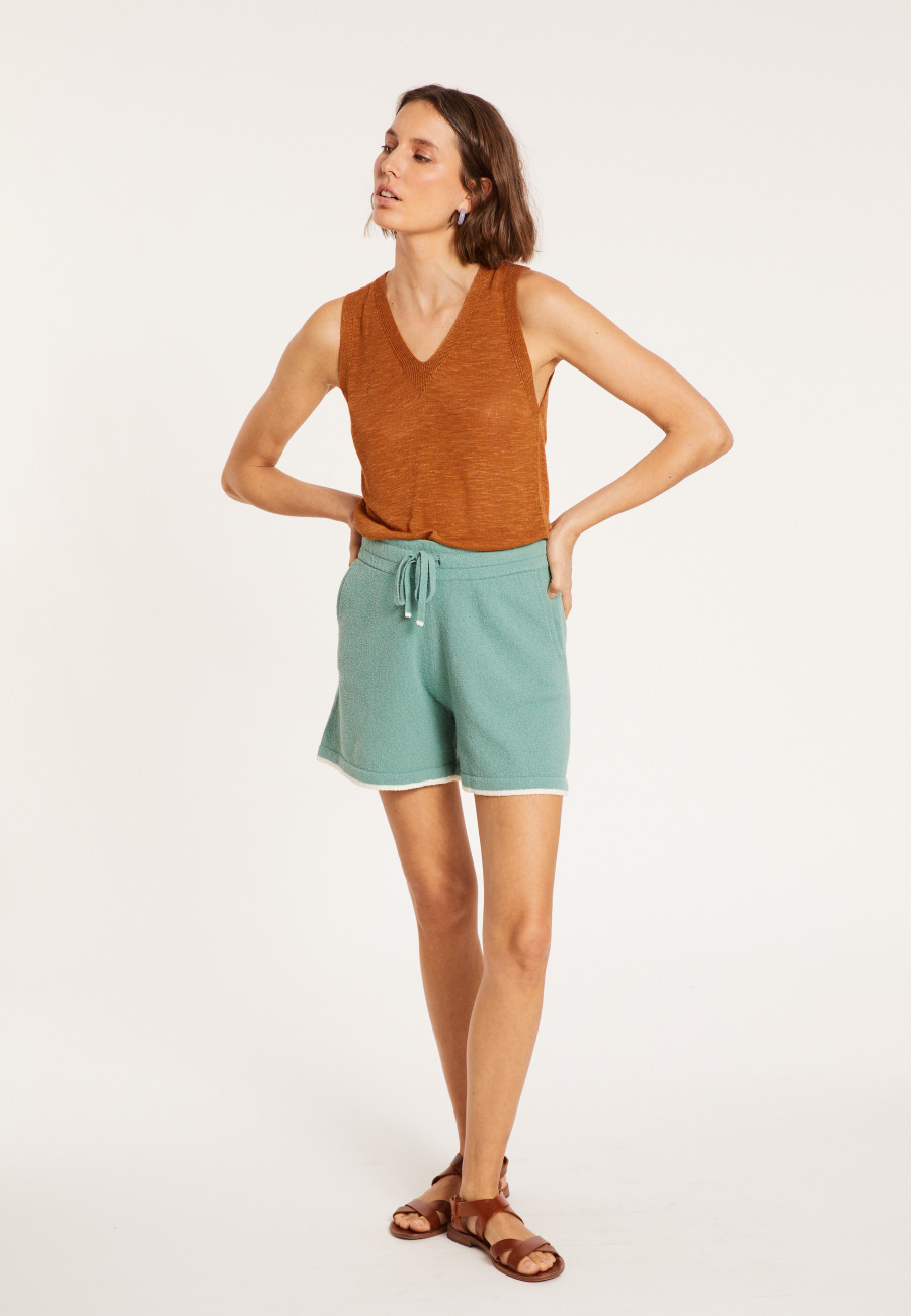 Slub linen tank top - Tahiti