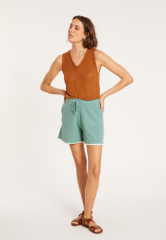 Slub linen tank top - Tahiti